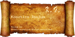 Kosztics Ibolya névjegykártya